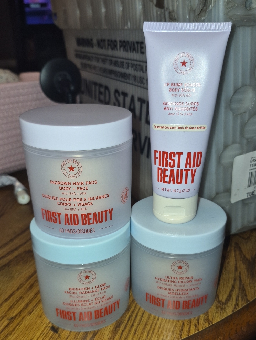 First Aid Beauty Coconut Scented Body Scrub & Skincare Set - New